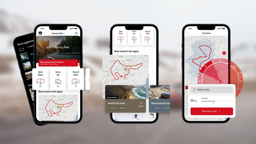 Porsche road-finding app updated with scenic route generation, Porsche road-finding app updated with scenic route generation