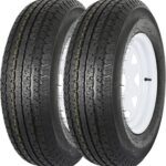 ST205/75R14 Radial Trailer Tire 205 75R14 Tire with Rim, 8-Ply Load Range D，2 Pack