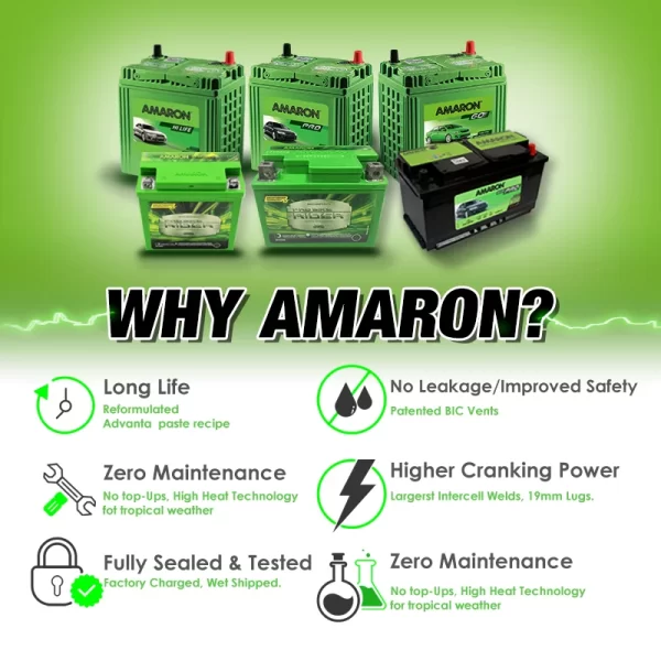 Starting Battery AMARON Hi Life NS70 95D26L 65Ah 600A(EN) - Image 5