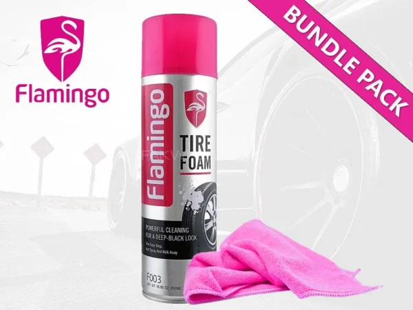 flamingo tire foam with microfiber cloth bundle pack 650ml tire cleaner tire polish 95238177